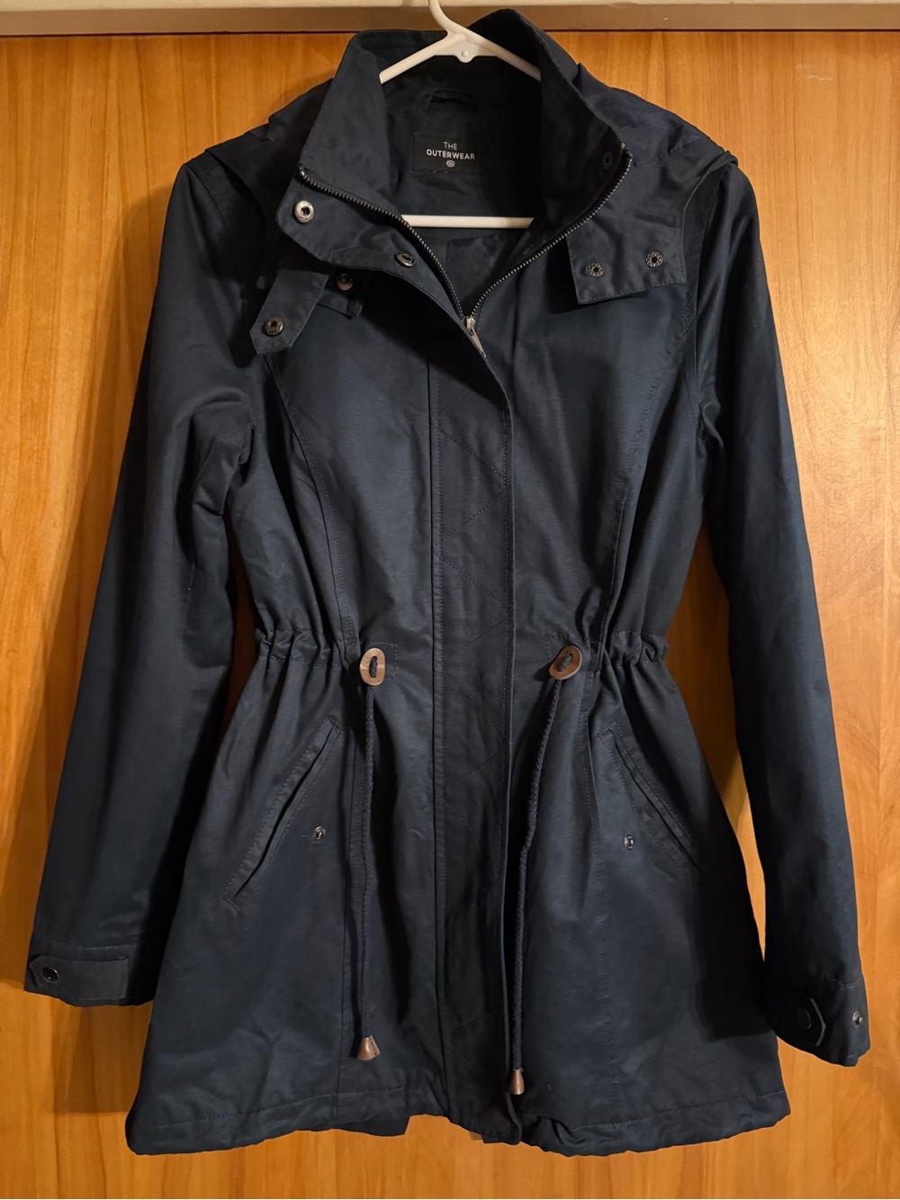 Women's Black Drawstring Trench Coat
